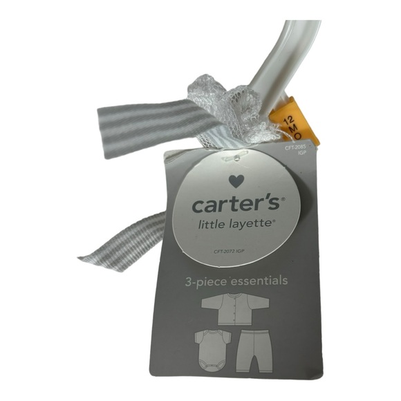 NWT Baby - Carters Girls 3-Piece Set - Orange and White - 12 months - Picture 6 of 6